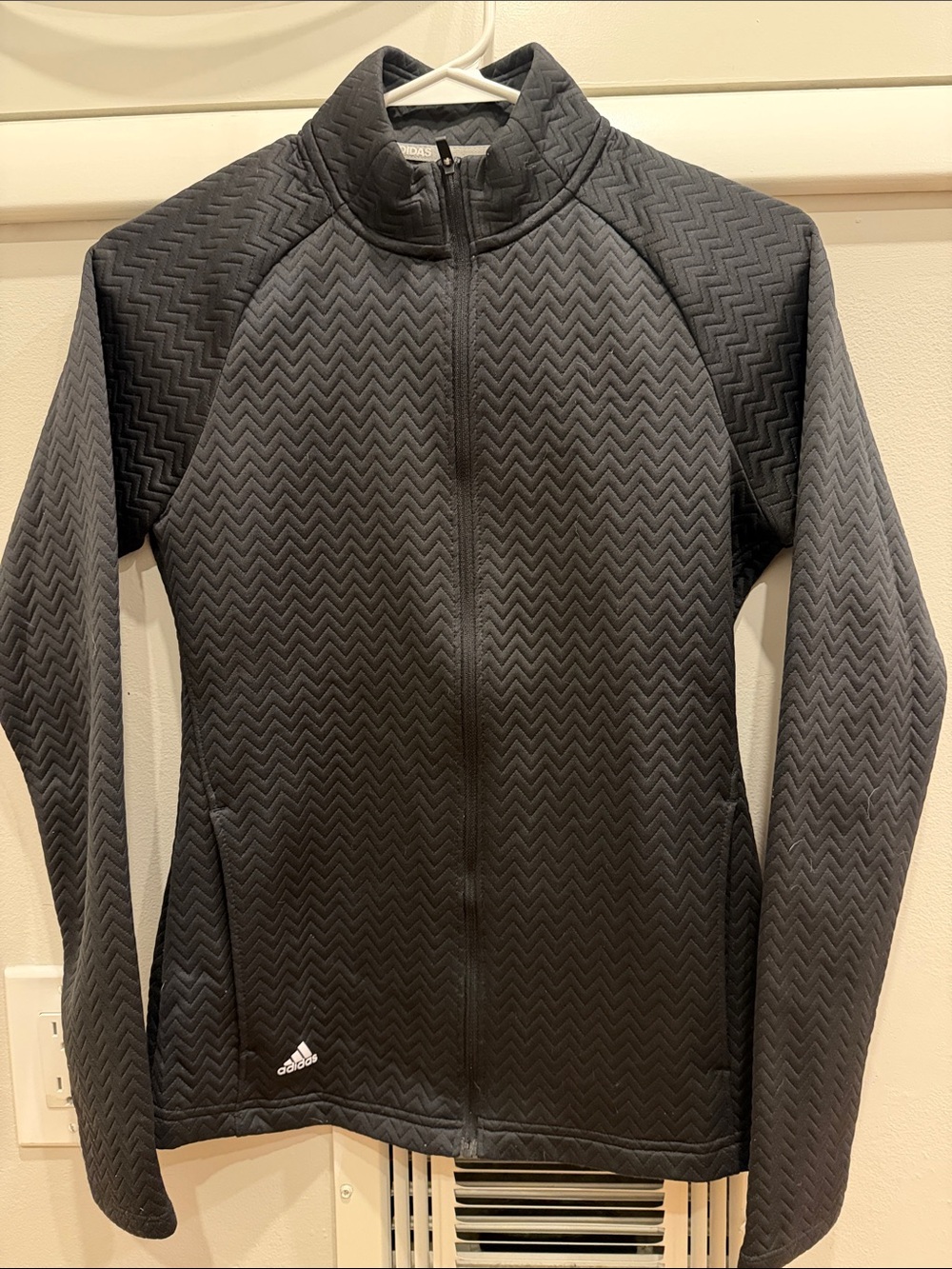 adidas Black Quilted Full-Zip Bomber Jacket